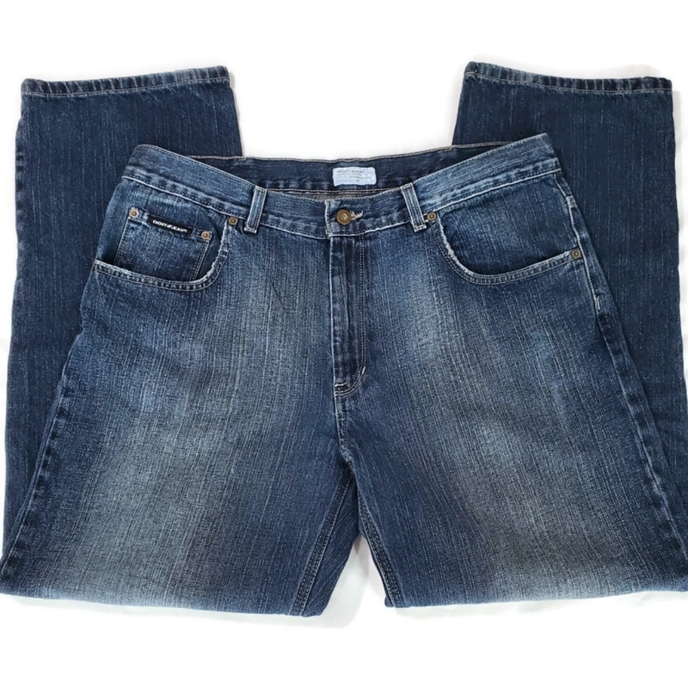 DKNY Soho Straight Leg Men's Jeans 36X30 Low Rise Distressing KBRU5629